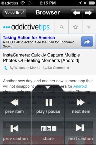 Voice Brief Browser Voice Brief Browser