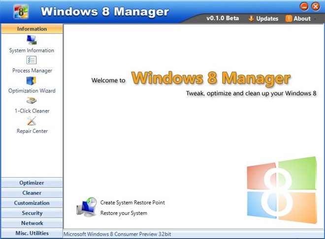 Windows 8 Manager v0.1.0