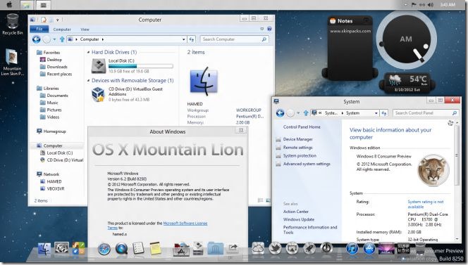 Windows 8 - Mountain Lion Windows 8 - Mountain Lion