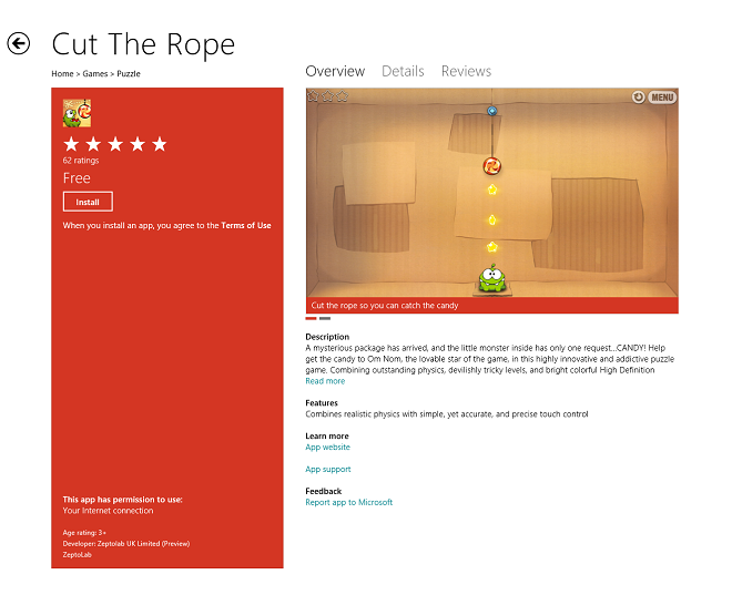 Windows 8 Store App Details Windows 8 Store App Details