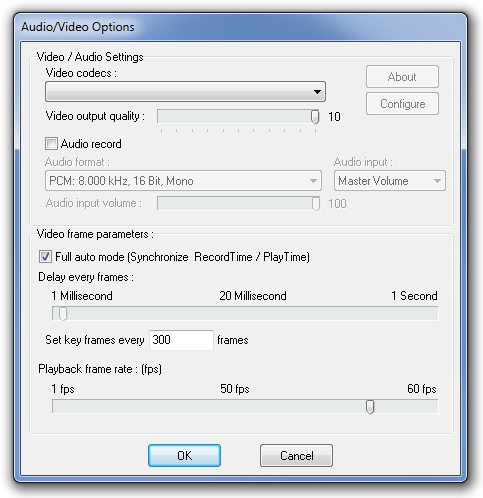 AudioVideo Options AudioVideo Options