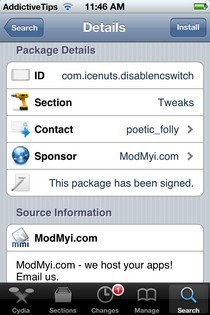 DisableNC Switch Cydia DisableNC Switch Cydia