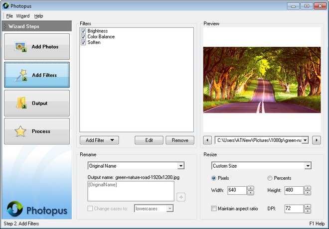 Photopus apply photo effects filters to images in batch