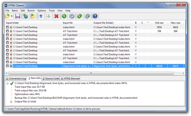 Auto Optimize HTML Files By Removing Junk Characters & Tags - HTML Cleaner