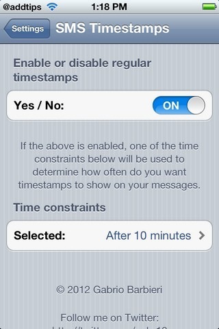 Add SMS Timestamps To Each Message On iPhone [Cydia]