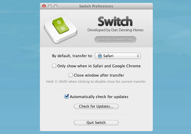 Switch preferences Switch preferences