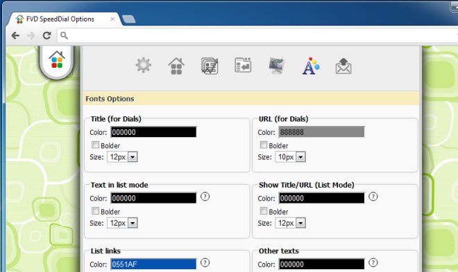 fonts options fonts options