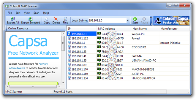 network scan mac address any local device network scan mac address any local device