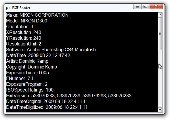 EXIF data EXIF data