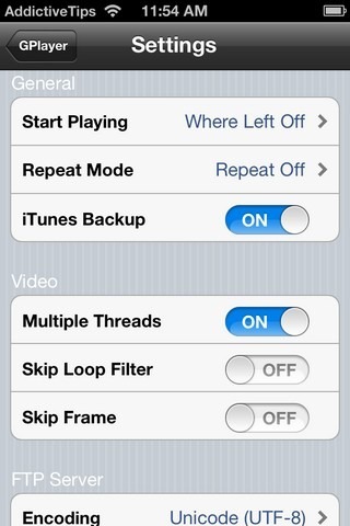 GPlayer Settings