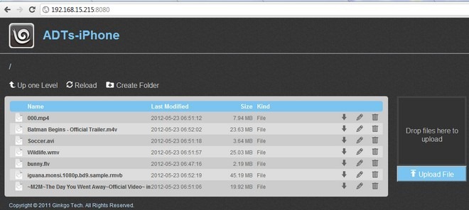 GPlayer Wi-Fi Sharing