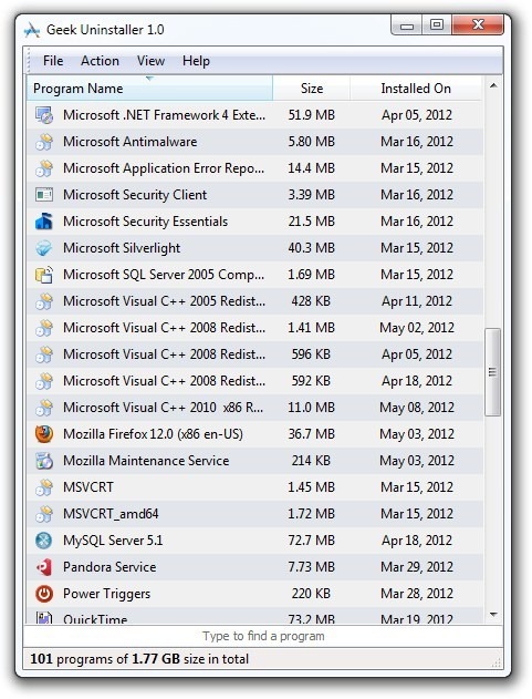 Geek Uninstaller 1.0 Geek Uninstaller 1.0