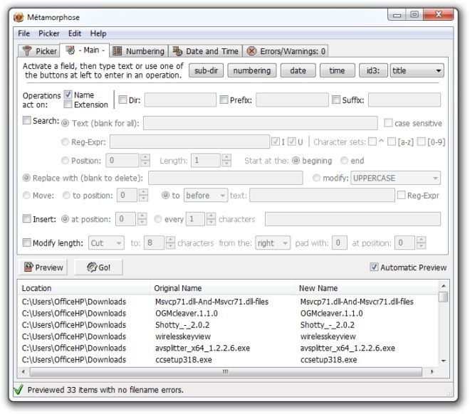 Métamorphose - Renaming