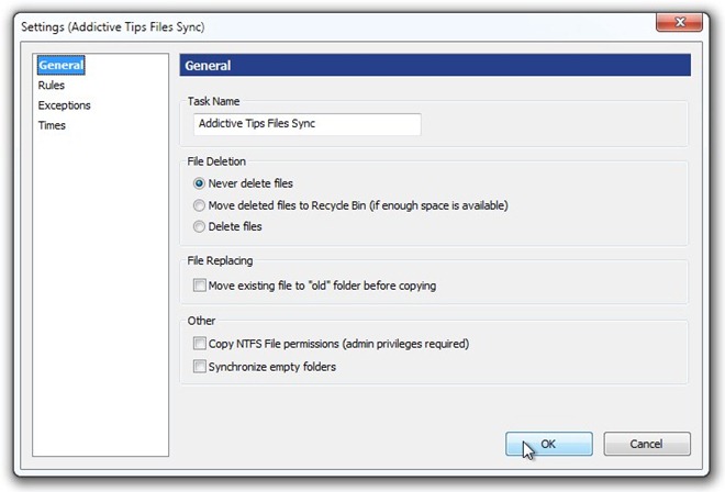 Settings (Addictive Tips Files Sync) Settings (Addictive Tips Files Sync)