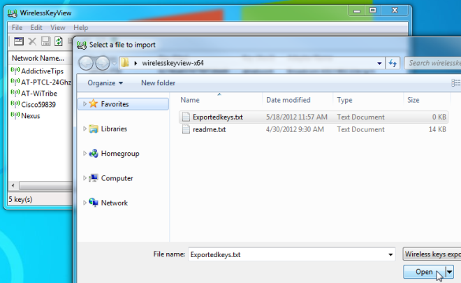 WirelessKeyView - Import keys WirelessKeyView - Import keys