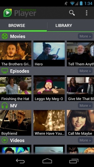Wondershare-Player-Android-Browse