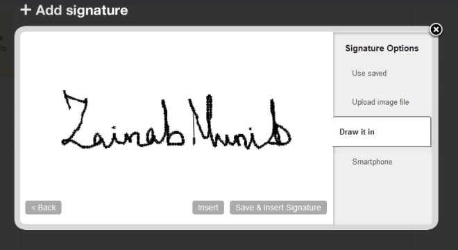 add signature add signature