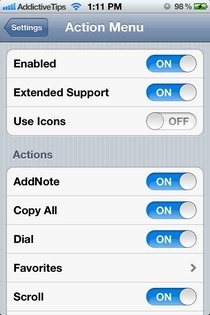 AddNote For Action Menu Settings AddNote For Action Menu Settings