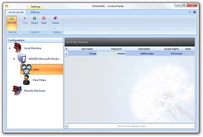 OnlineVNC - Control Panel OnlineVNC - Control Panel