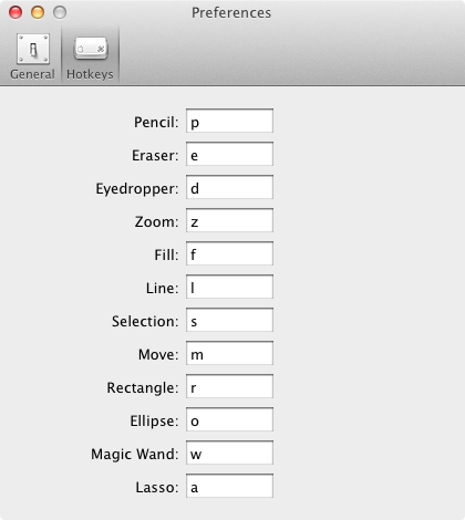 Pixen shortcuts Pixen shortcuts