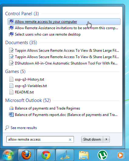 Start Menu - Remote Connection Start Menu - Remote Connection