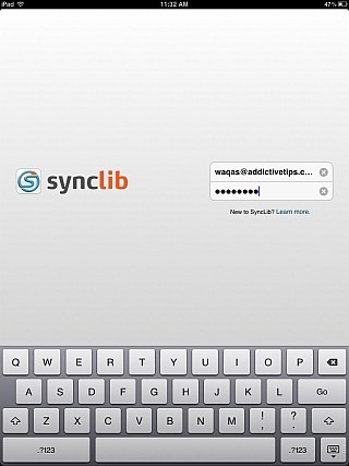 SyncLib_iPad Sign In SyncLib_iPad Sign In