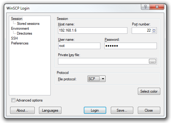 WinSCP Login WinSCP Login