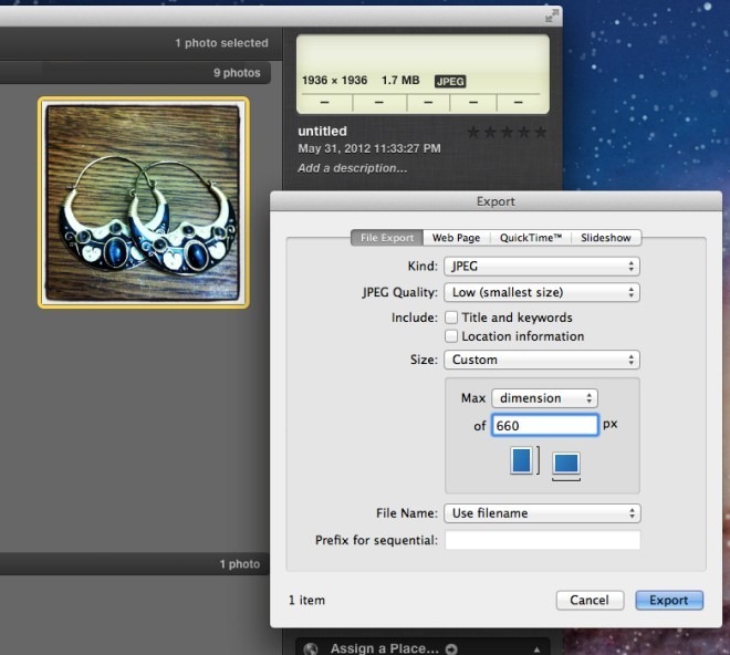 iPhoto compress image iPhoto compress image