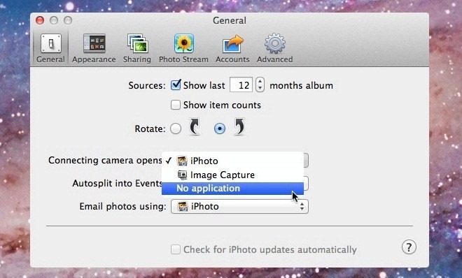 iPhoto disable for Camera iPhoto disable for Camera