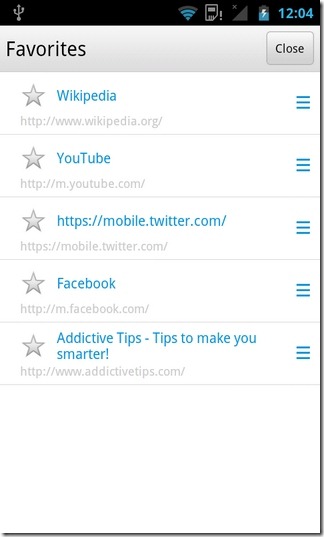 jigbrowser -Android-Bookmarks