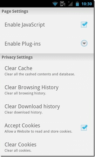 jigbrowser -Android-Settings