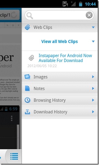 jigbrowser -Android-Side-Panel