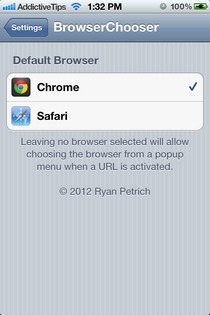 BrowserChooser Settings Menu BrowserChooser Settings Menu