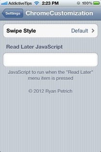ChromeCustomization Settings ChromeCustomization Settings