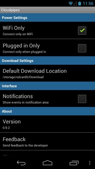 Cloudpipes-For-Dropbox-Android-Settings