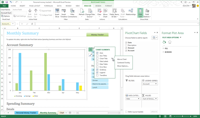 Enhanced PivotTools Excel 2013 Analyze