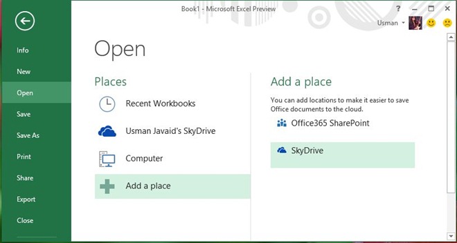 Excel 2013 Adding Places