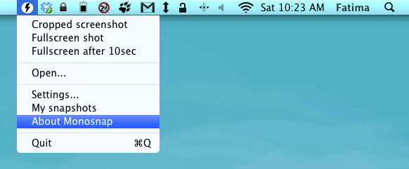 Monosnap menu bar Monosnap menu bar