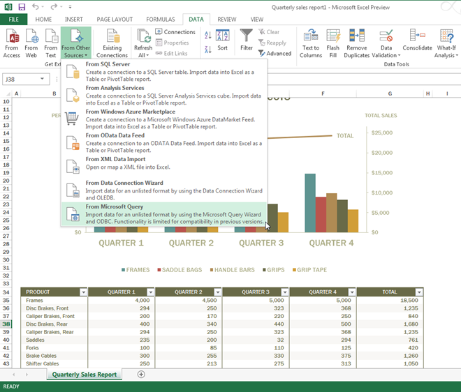 New Data Sources in Excel 2013