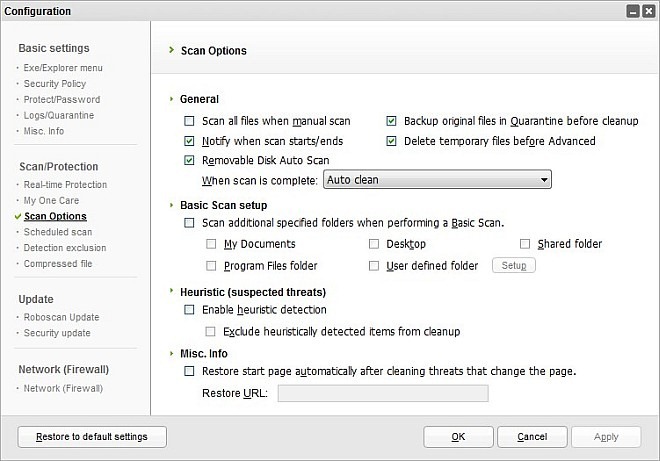 Roboscan Internet Security_Scan Options Roboscan Internet Security_Scan Options