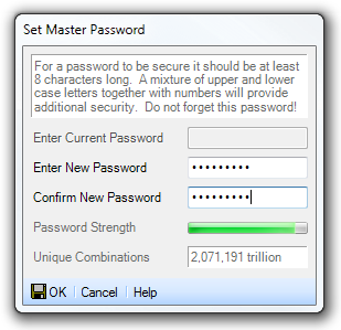 Set Master Password Set Master Password