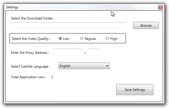 TEDinator Settings TEDinator Settings