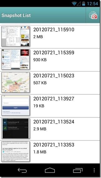 WebSnap-Android-List WebSnap-Android-List
