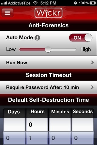 Wickr Settings Wickr Settings