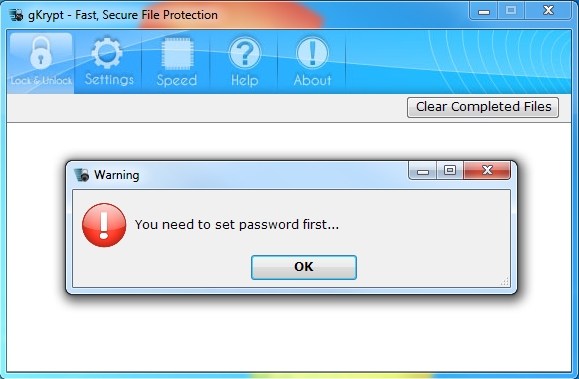 gKrypt DragDrop Caution gKrypt DragDrop Caution