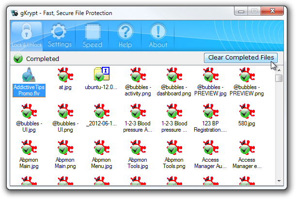 gKrypt - Encryption completion gKrypt - Encryption completion