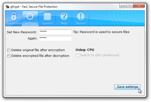 gKrypt - Set password gKrypt - Set password