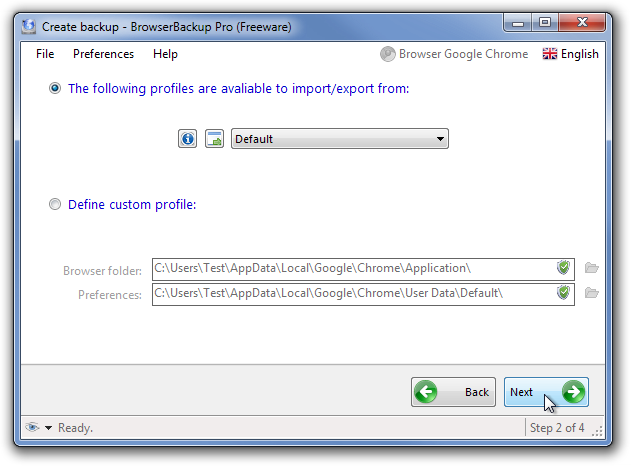 Create backup - BrowserBackup Pro (Freeware) - Source Create backup - BrowserBackup Pro (Freeware) - Source
