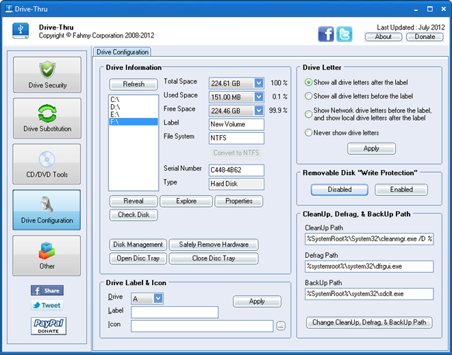 Drive-Thru drive config