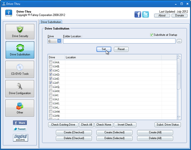 Drive-Thru drive substitution